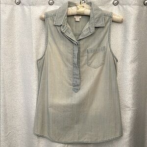 J.Crew Factory Sleeveless Chambray Shirt